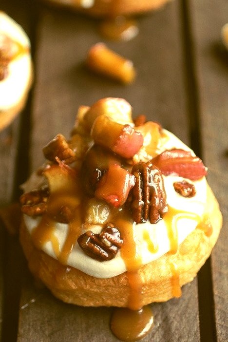 Apple Pecan Pie Cronuts with Apple Cider Caramel Drizzle