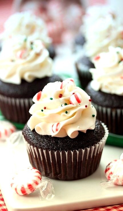 Chocolate Cupcakes with Peppermint Buttercream Tide and Thyme